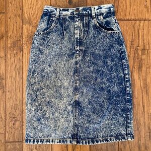Made in The Shade 90s Vintage Vintage Acid Wash Denim Skirt, Size